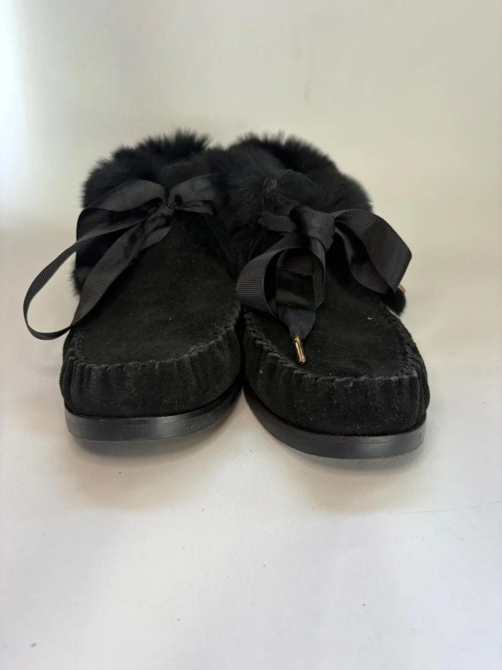 Tory Burch Aberdeen Fur-Lined Suede Slipper‎ Size 11